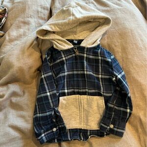 Andy & Evan Blue Plaid Zip Up Hoodie Size 2T